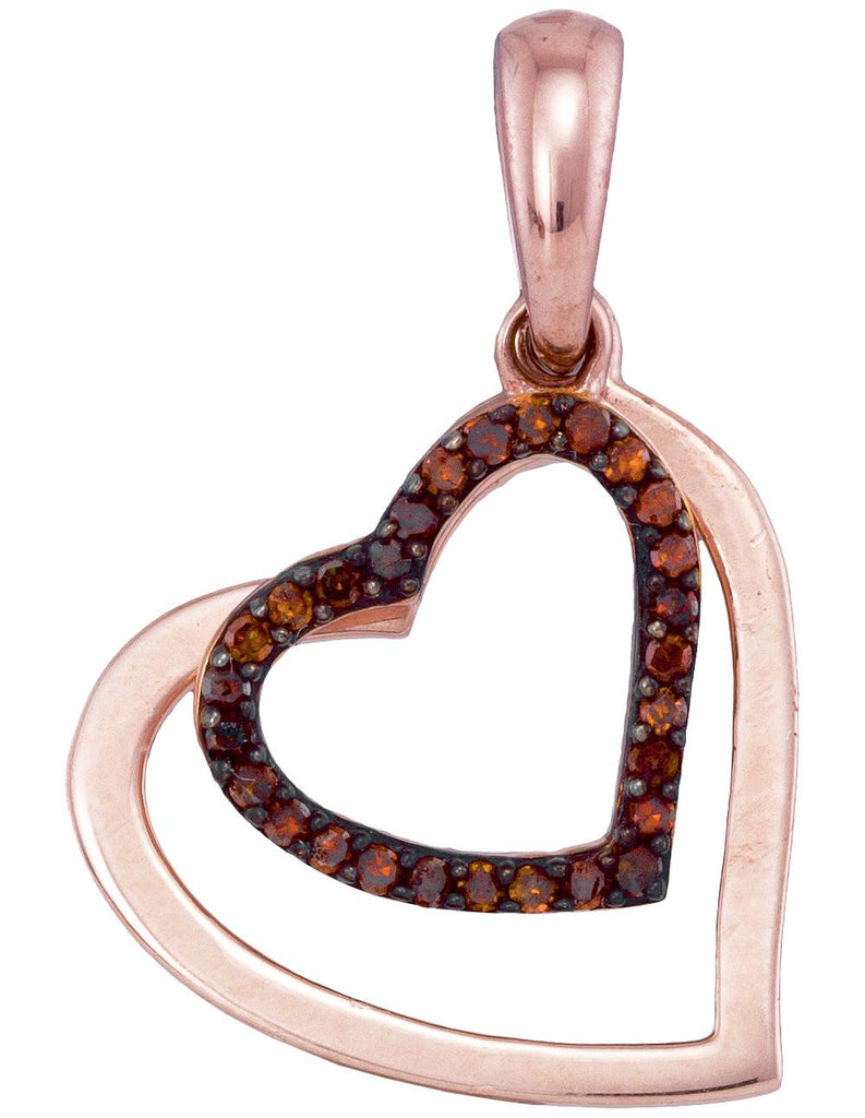 1-10CTW-Diamond HEART RED PENDANT