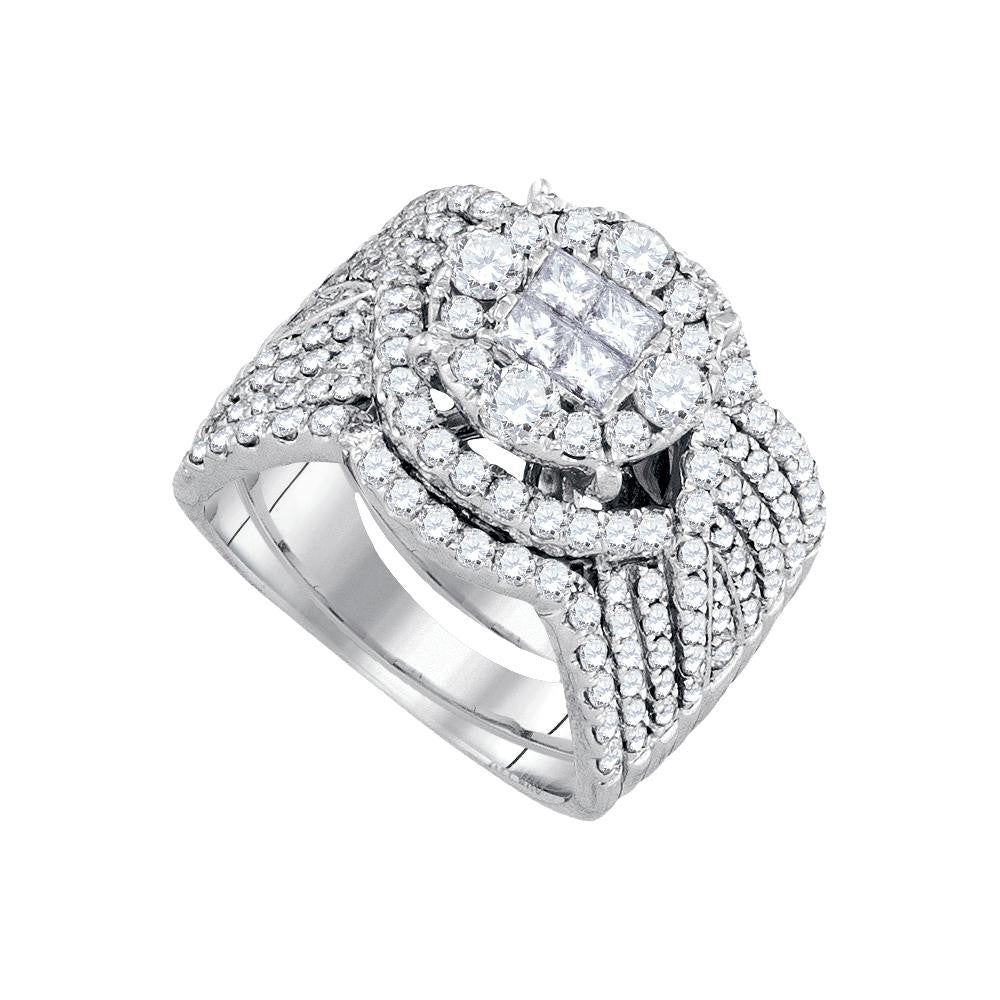 2 CTW-Diamond INVISIBLE BRIDAL RING