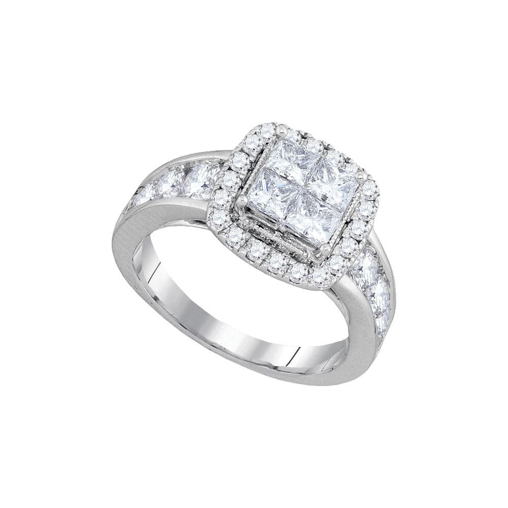 2  1-4CTW-Diamond INVISIBLE BRIDAL RING