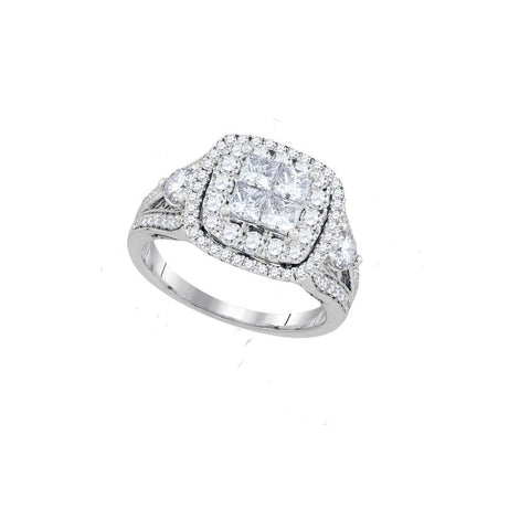 2 CTW-Diamond INVISIBLE BRIDAL RING