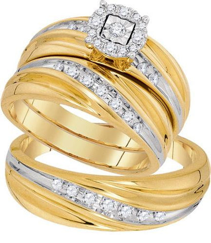 10KT Yellow Gold 0.43CTW DIAMOND FASHION TRIO SET