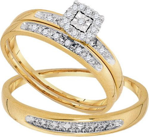 10KT Yellow Gold 0.08CTW DIAMOND FASHION TRIO SET