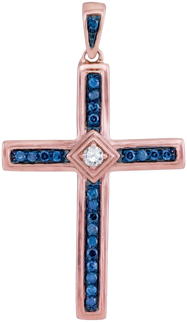 1-4CTW-Diamond BLUE CROSS PENDANT