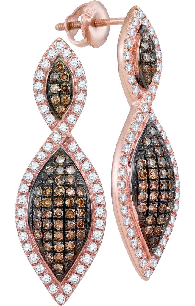 1 CTW-Diamond FASHION BROWN EARRINGS