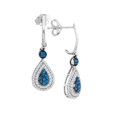 1-2CTW-Diamond BLUE  EARRINGS