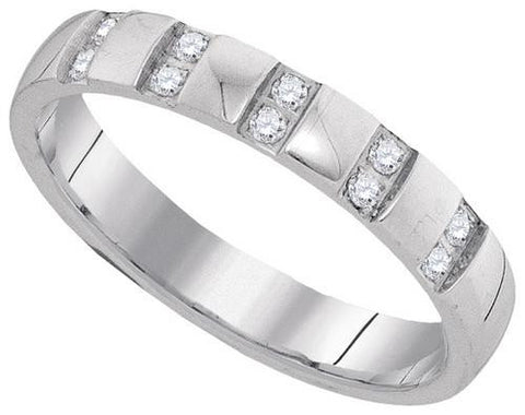 10KT White Gold 0.16CTW DIAMOND MACHINE-SET BAND