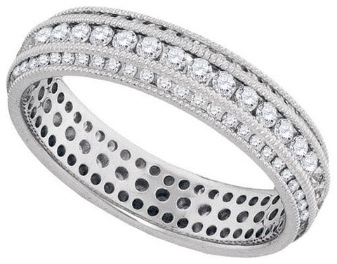 10KT White Gold 1.00CTW DIAMOND MACHINE-SET BAND