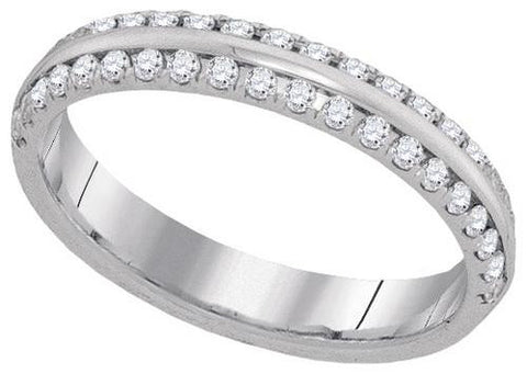 10KT White Gold 0.33CTW DIAMOND MACHINE-SET BAND