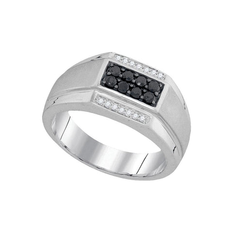 3-8CTW-Diamond MENS FASHION BLACK RING