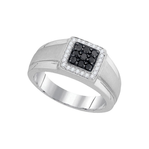 3-8CTW-Diamond MENS FASHION BLACK RING