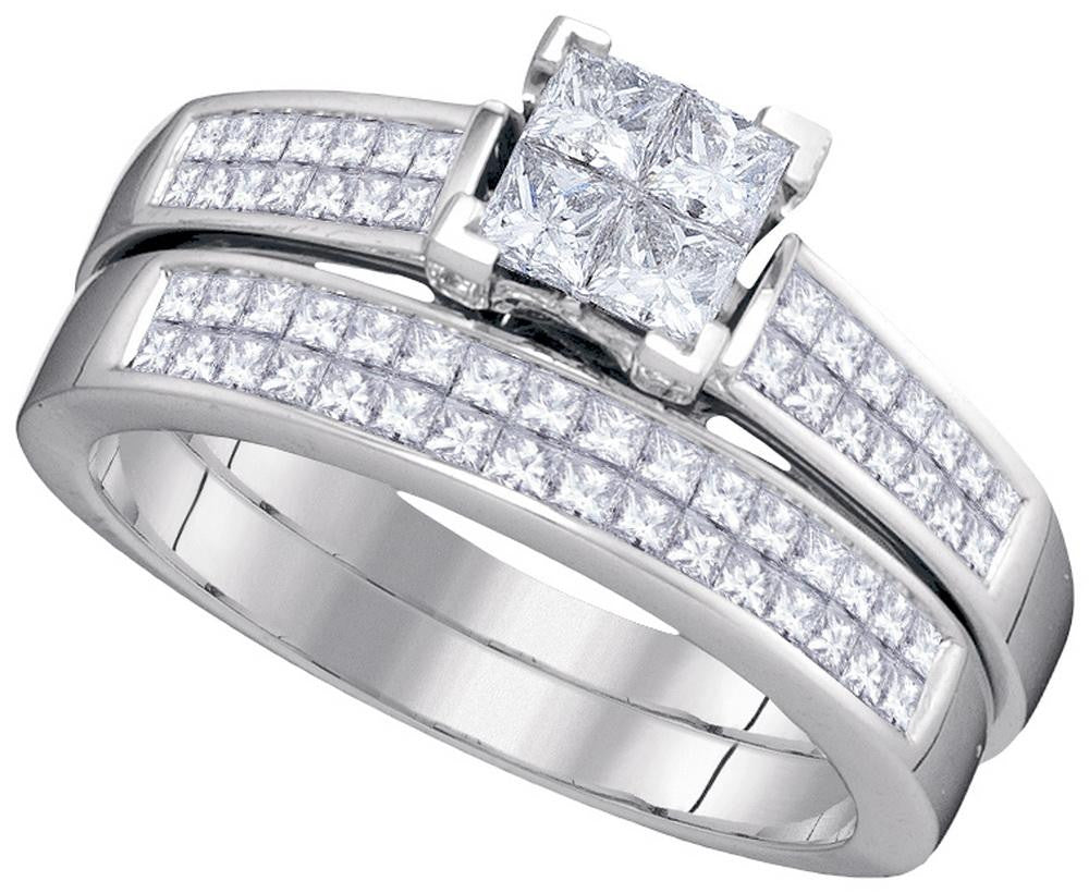 1 CT-Diamond INVISIBLE BRIDAL SET