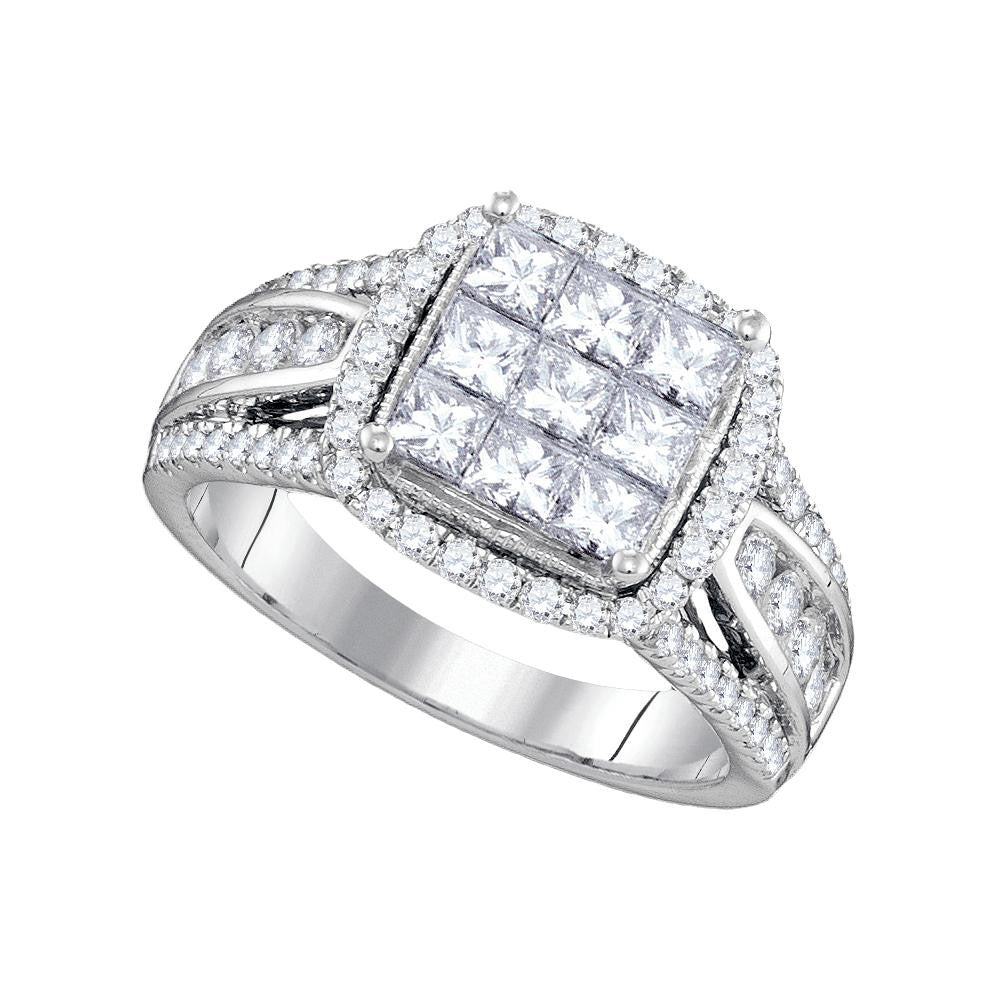 1 7-8CTW-Diamond INVISIBLE BRIDAL RING