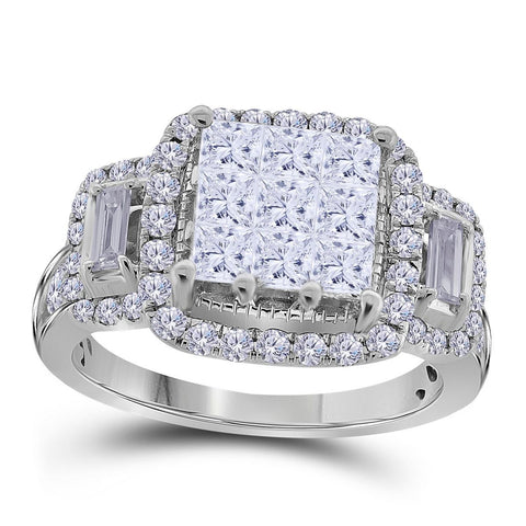 2 CTW-Diamond INVISIBLE BRIDAL RING