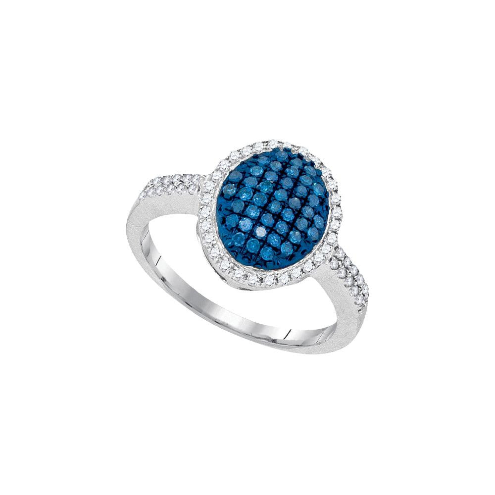 1-2CTW-Diamond FASHION BLUE RING