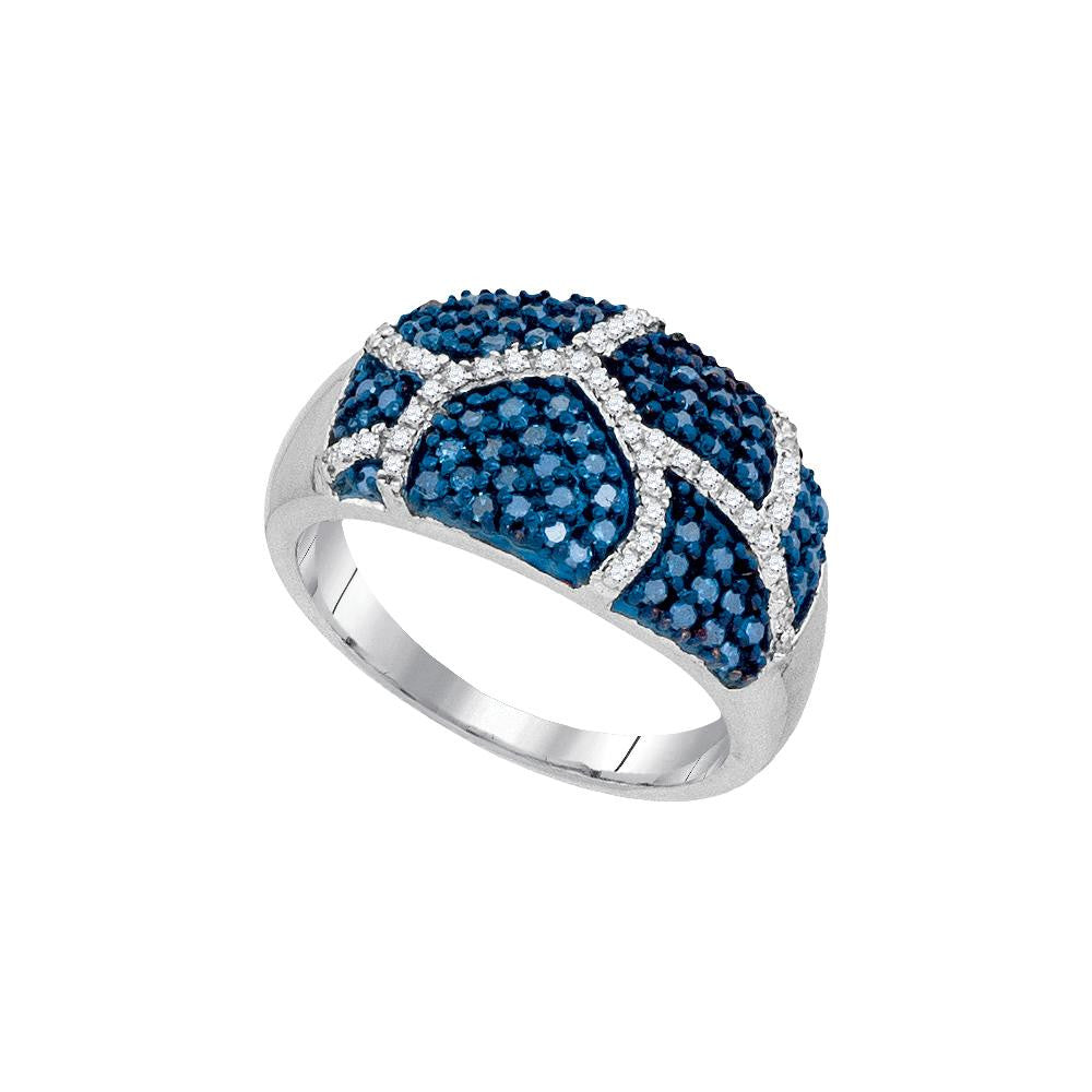 1-2CTW-Diamond FASHION BLUE RING