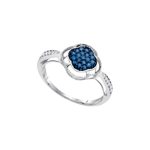 1-4CTW-Diamond FASHION BLUE RING