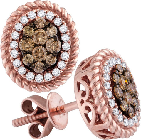 3-8CTW-Diamond BROWN  EARRINGS