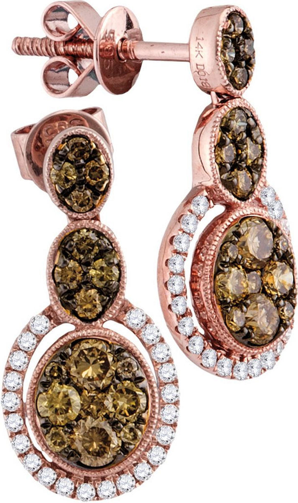 7-8CTW-Diamond BROWN  EARRINGS