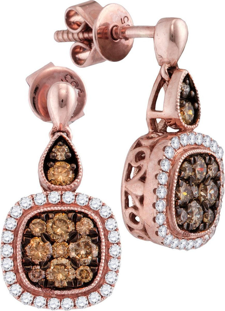 3-4CTW-Diamond BROWN  EARRINGS