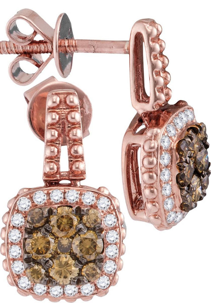 5-8CTW-Diamond BROWN  EARRINGS