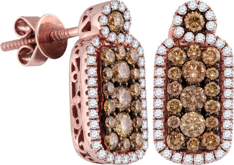 1 CTW-Diamond FASHION BROWN EARRINGS