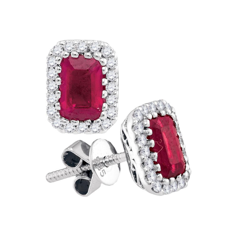 1-5CTW-Diamond 1 1-3(MIN)CT RUBY EARRINGS