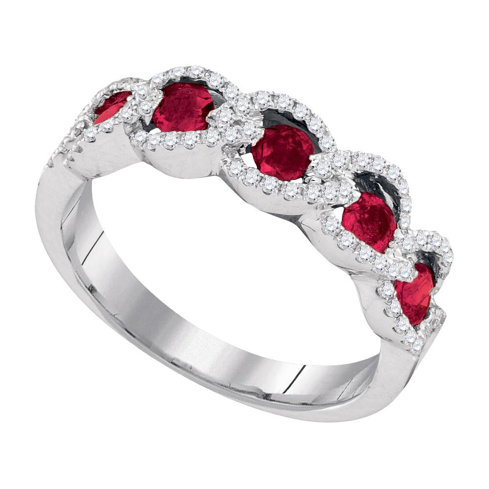 1-3CTW-Diamond 1-2(MIN)CT RUBY BAND