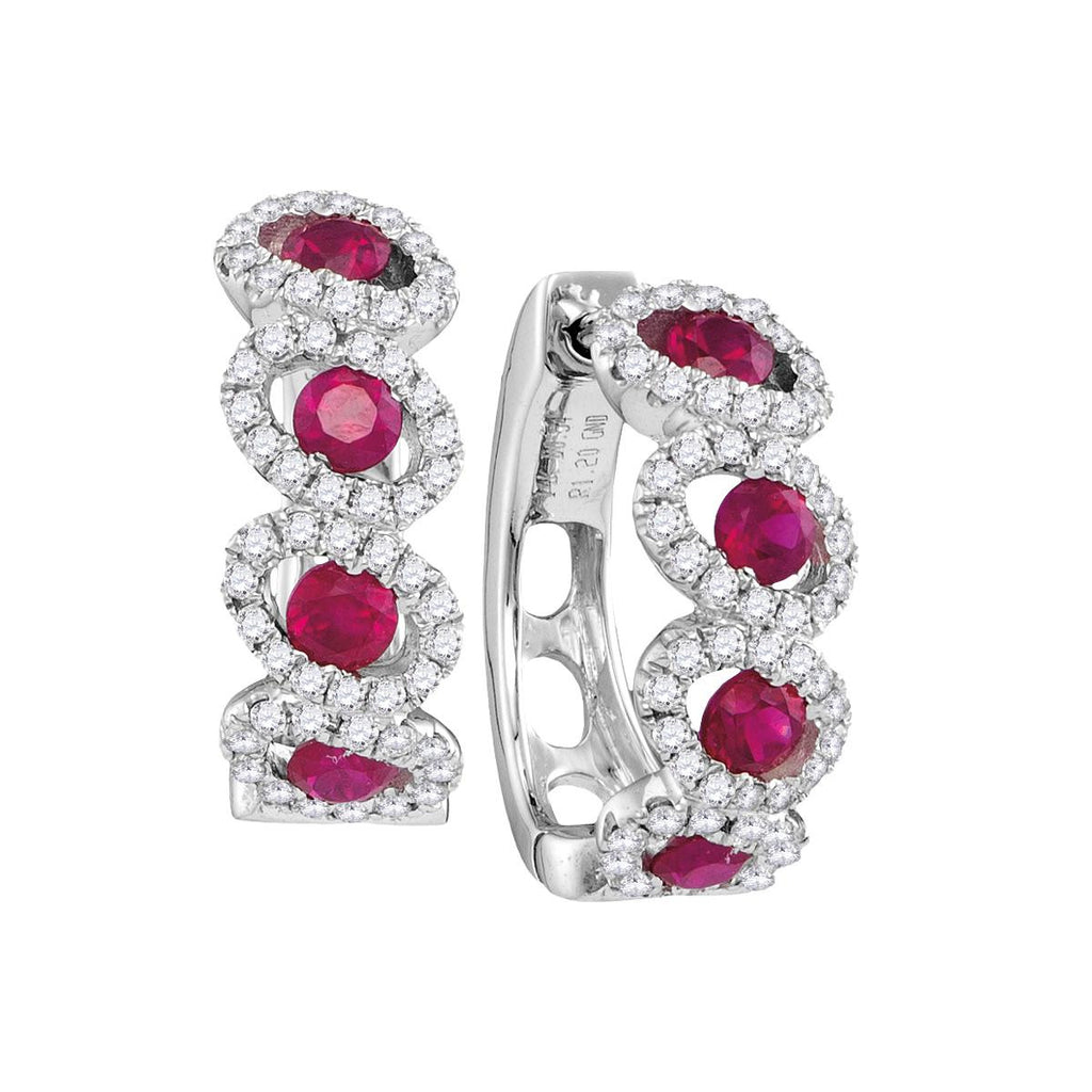 1-2CTW-Diamond 7-8(MIN)CT RUBY EARRINGS