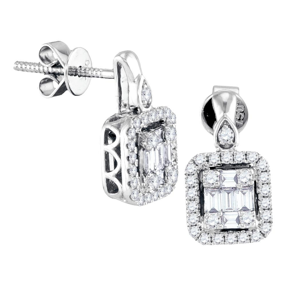 5-8CTW-Diamond CLUSTER EARRING