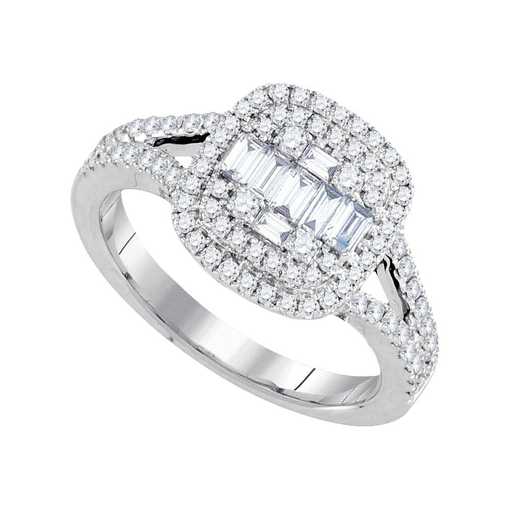 3-4CTW-Diamond CLUSTER BRIDAL RING