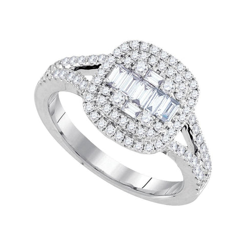 3-4CTW-Diamond CLUSTER BRIDAL RING