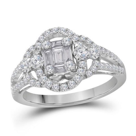 3-4CTW-Diamond CLUSTER BRIDAL RING