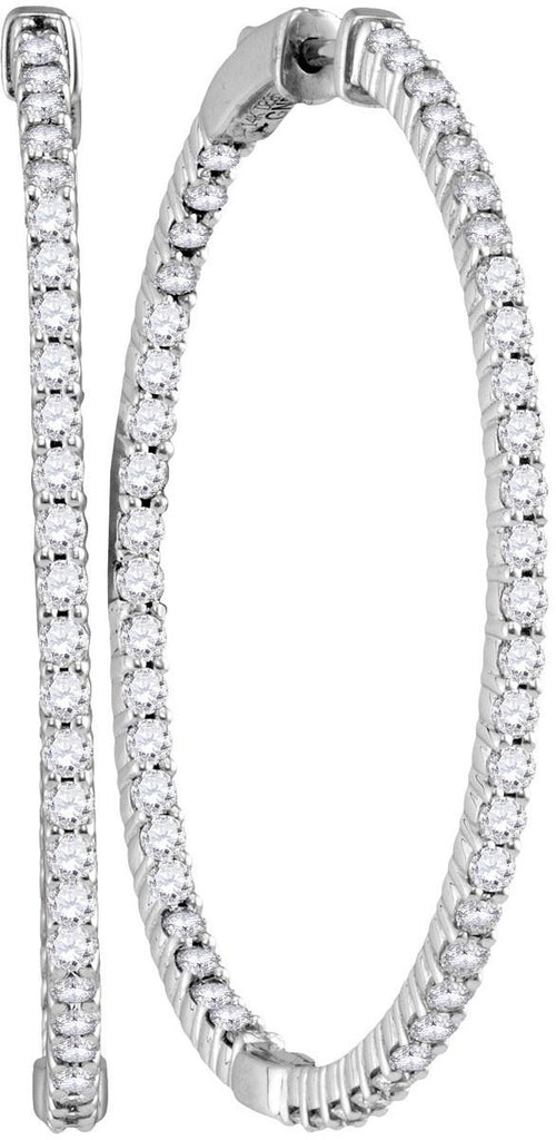 2  7-8CTW-Diamond HOOPS EARRING