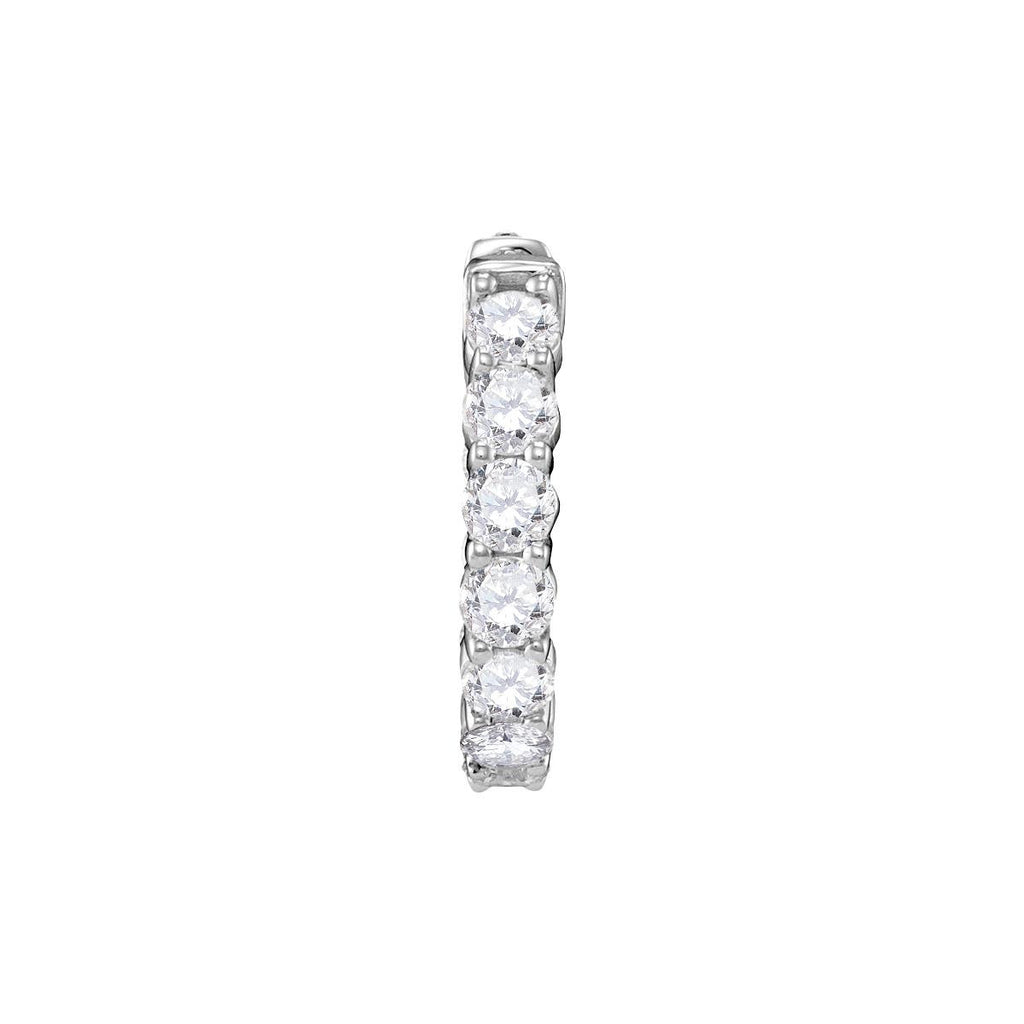 4 CTW-Diamond HOOPS EARRINGS