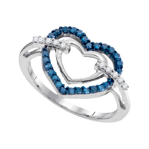 1-4CTW-Diamond FASHION BLUE RING