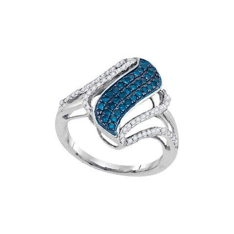 1-2CTW-Diamond FASHION BLUE RING