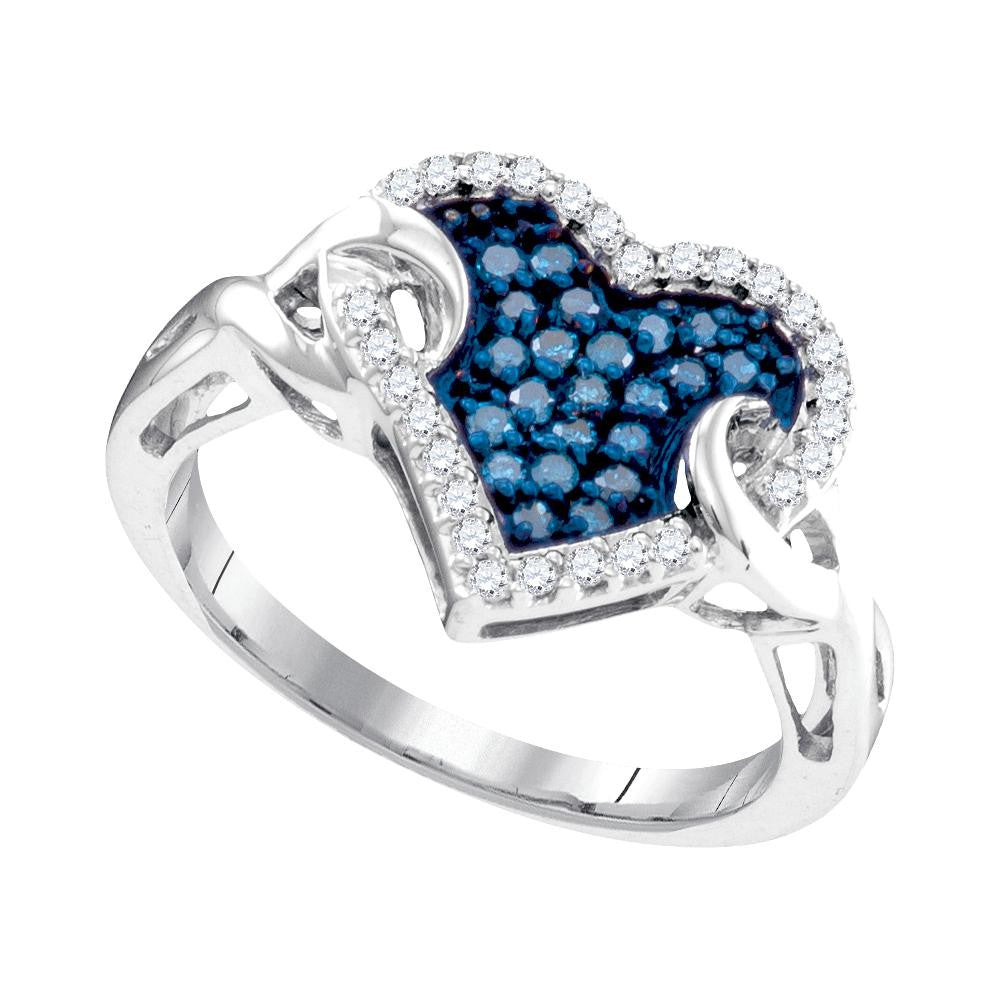 1-3CTW-Diamond FASHION BLUE RING