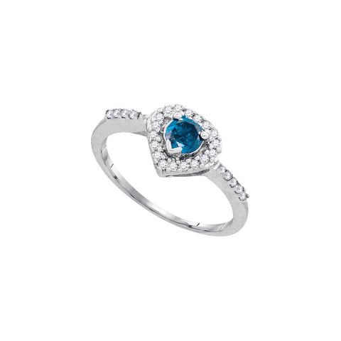 1-2CTW-Diamond FASHION BLUE RING