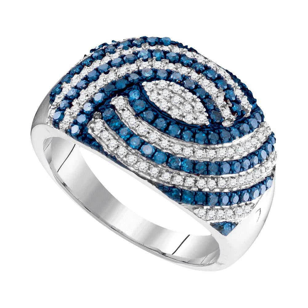 3-4CTW-Diamond FASHION BLUE RING