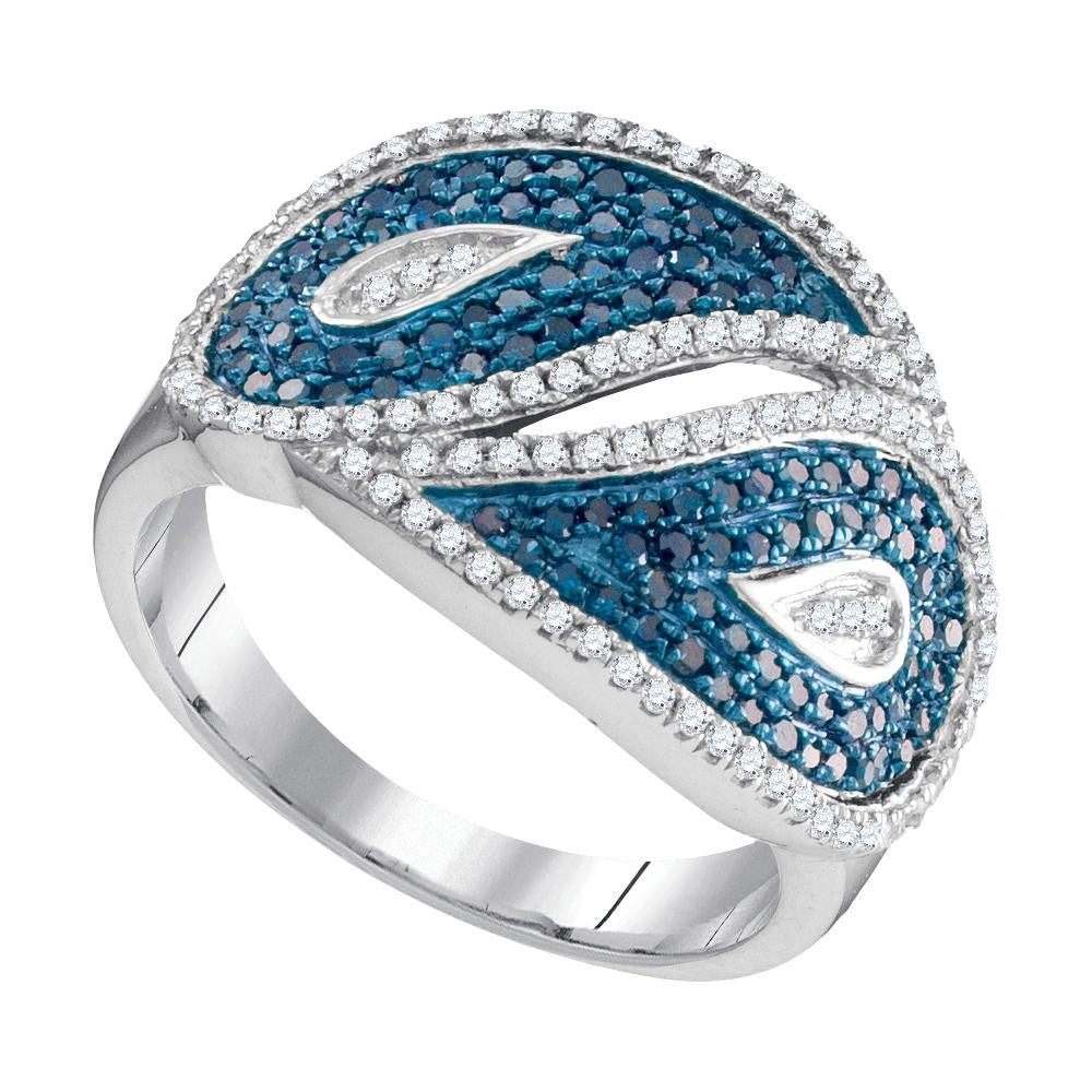 3-4CTW-Diamond FASHION BLUE RING