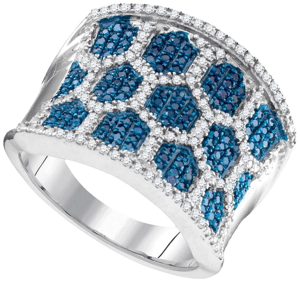 3-4CTW-Diamond FASHION BLUE RING