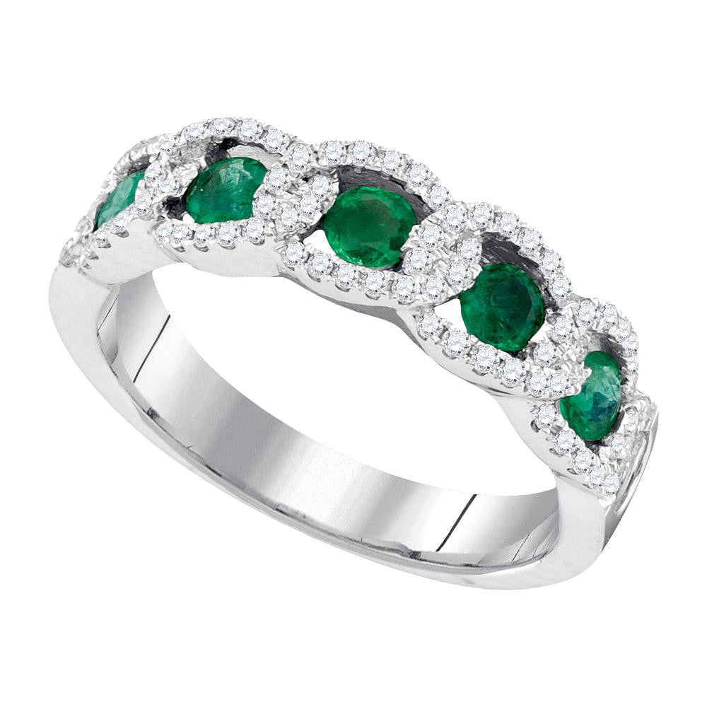 1-3CTW-Diamond 1-2(MIN)CT EMERALD BAND