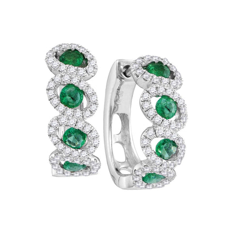 1-2CTW-Diamond 3-4(MIN)CT EMERALD EARRINGS