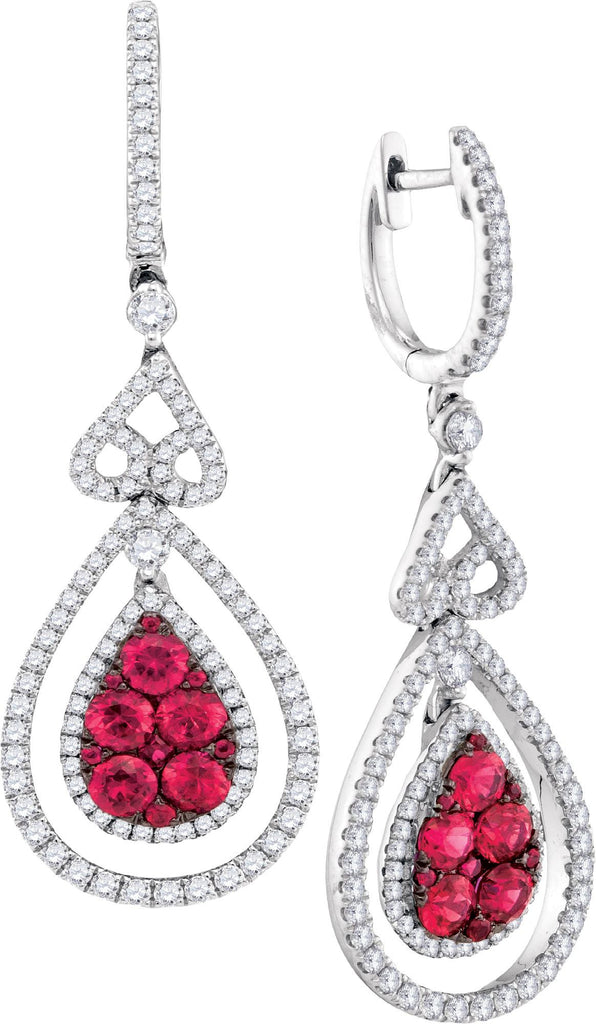 1 1-4CTW-Diamond 1 1-3(MIN)CT RUBY EARRINGS