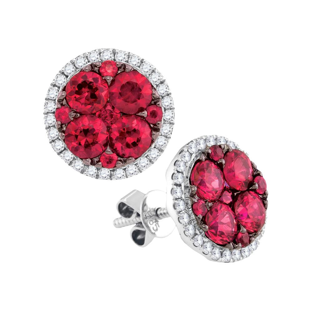 2  7-8CTW-Diamond RUBY FASHION EARRINGS