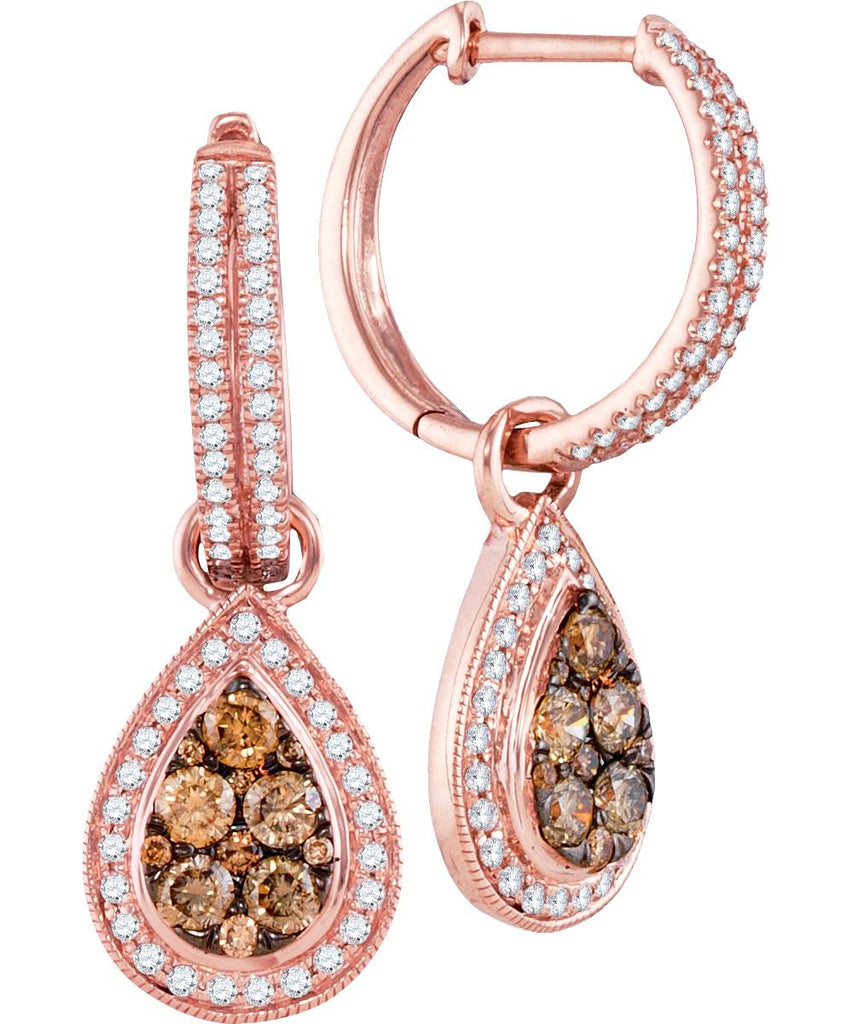 1 CTW-Diamond BROWN  EARRINGS