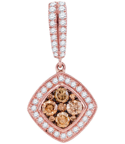 1 CTW-Diamond BROWN  PENDANT