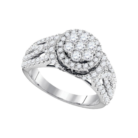 1 3-8CTW-Diamond FASHION  FLOWER RING