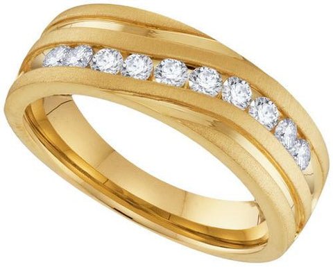 10K Yellow-gold 0.50CTW DIAMOND MACHINE SET BAND