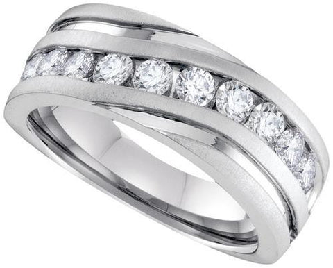 10KT White Gold 0.25CTW-Diamond MENS BAND